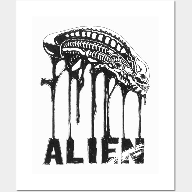 Alien Xeno Drip Wall Art by jefftallica